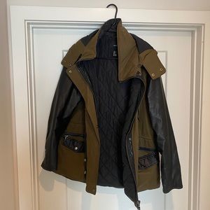 Forever 21 Green and Black Moto Jacket